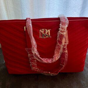 Badgley Mischka Red Tote with Laptop Pocket